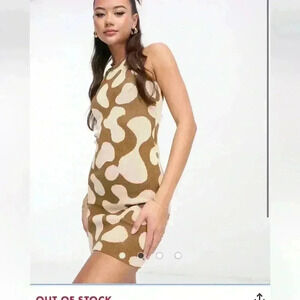 DAISY STREET KNITTED FLORAL  MINI DRESS